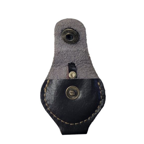 Leather Guitar Pick Holder Pouch Keyring - Picture 3 of 3